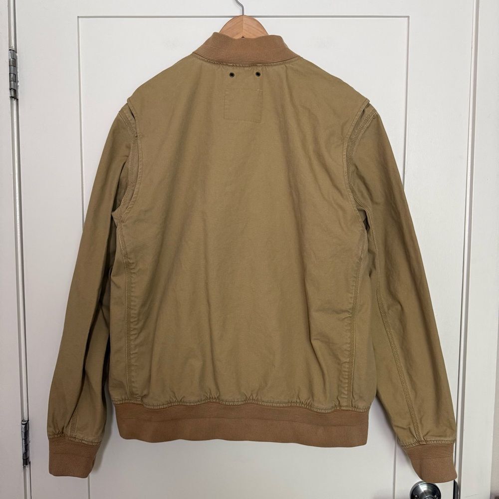 Levi's Bomber Jacket Mens Sz XL Tan Canvas Full Zip Button Mechanics 1155-1-8-73 - Picture 7 of 15